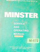 Minster-Minster 17 Press, 60 Ton Service and Operations Manual 1954-17-60 Ton-01